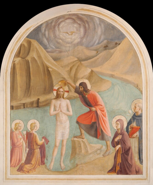 Giovanni  da Fiesole (Beato Angelico) - Battesimo di Cristo (cella 24)