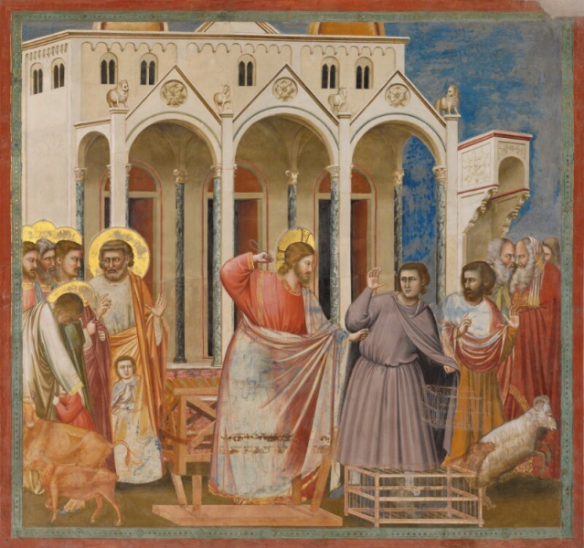 Giotto Di Bondone - Expulsion of the Merchants from the Temple