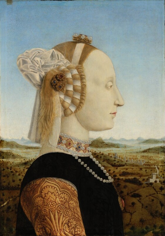 Ritratto di Battista Sforza fronte, Piero Della Francesca