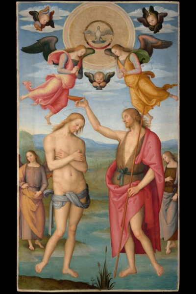 Pietro Di Cristoforo Vannucci (Perugino) - Baptism of Christ - Polyptych of Saint Augustine