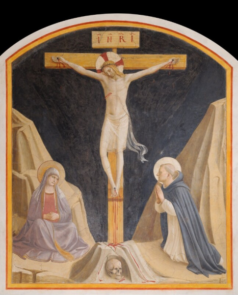 Giovanni  da Fiesole (Beato Angelico) - Crucifixion with the Virgin