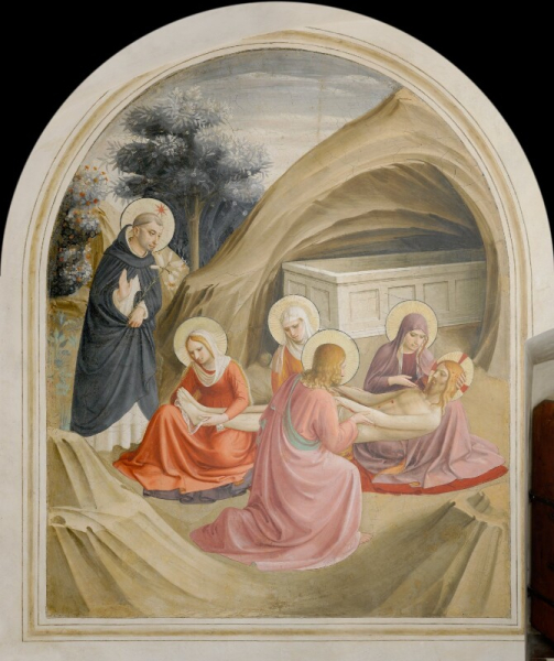 Giovanni  da Fiesole (Beato Angelico) - Compianto sul Cristo morto (cella 2)