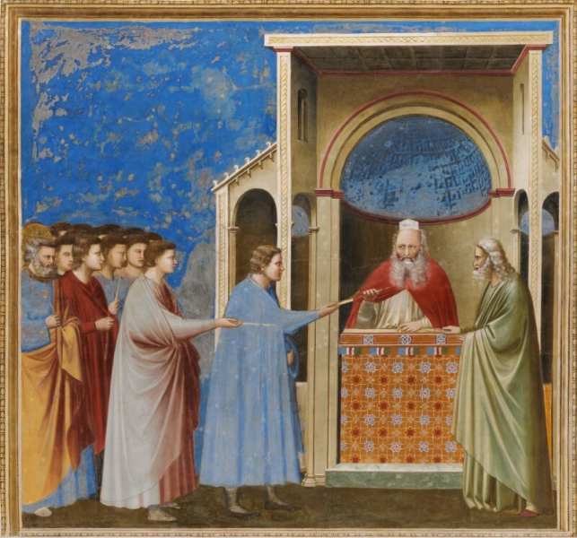 Giotto Di Bondone - Delivery of the Rods