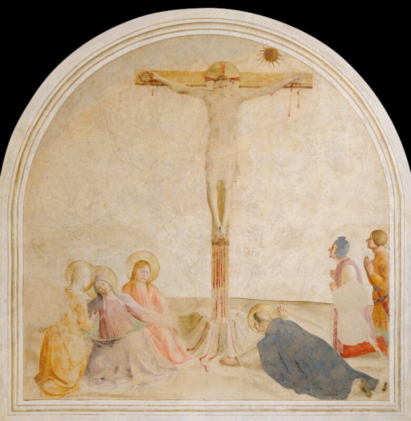 Giovanni  da Fiesole (Beato Angelico) - Crocifissione con le Pie Donne (cella 40)