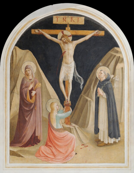 Giovanni  da Fiesole (Beato Angelico) - Crucifixion with the Virgin