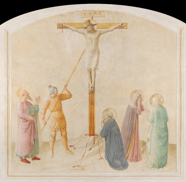 Giovanni  da Fiesole (Beato Angelico) - Crocifissione con Maria e Marta (cella 42)