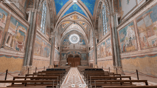 Visore a 360 gradi della Basilica Superiore di assisi 